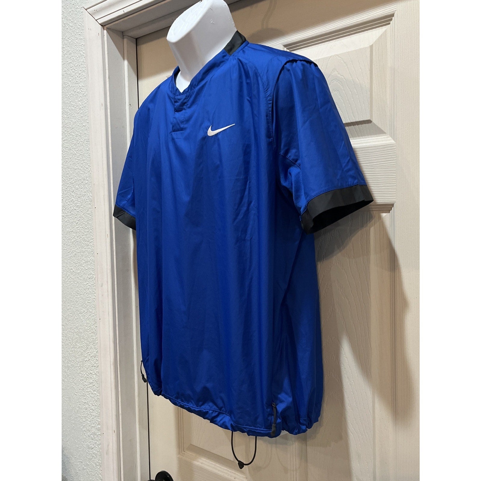 Nike Baseball Softball Short Sleeve Cage Wind Jacket Women's Blue Large