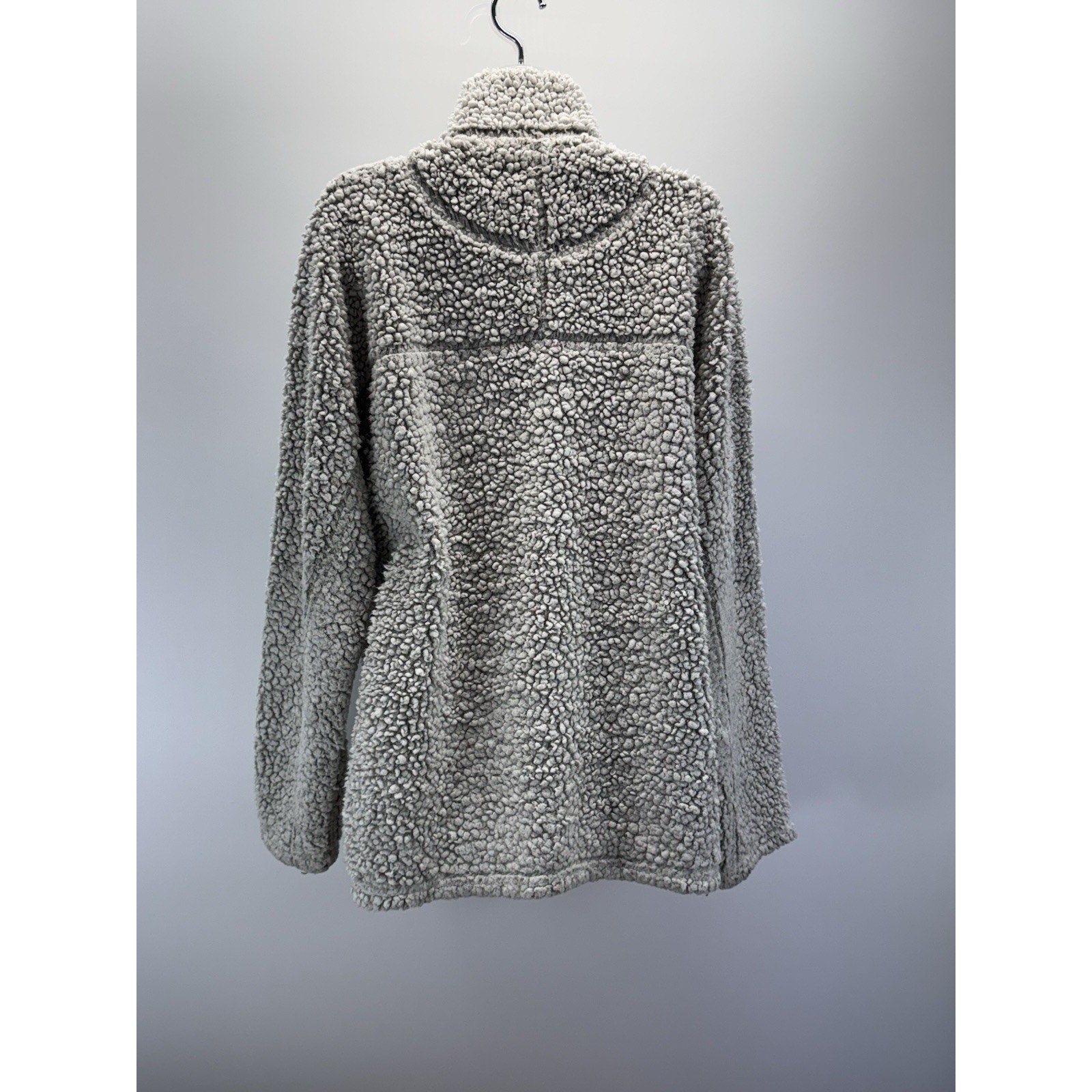 True Grit Sherpa Quarter Zip Gray Pullover Zig Zag Zipper Size XL