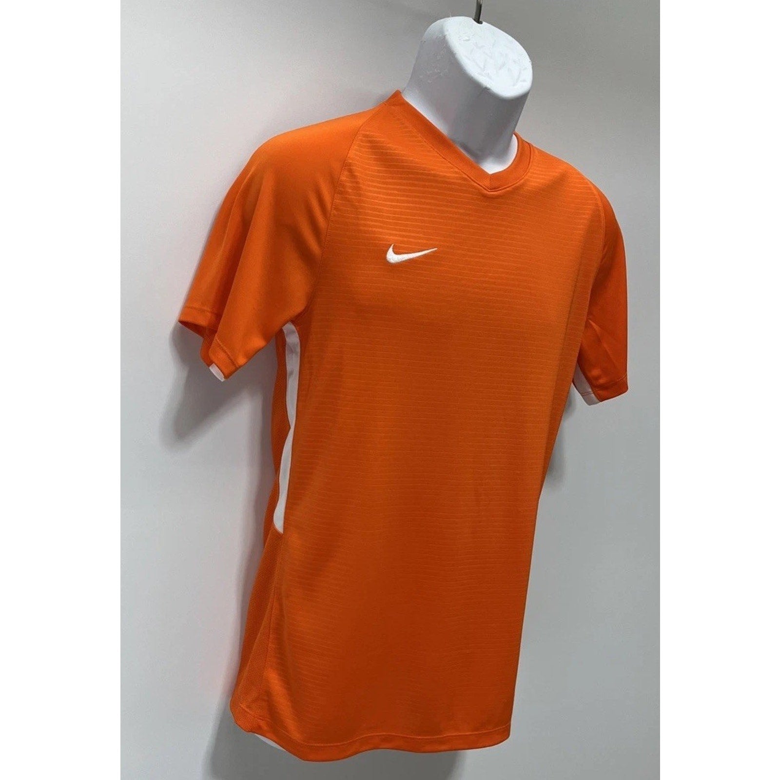 Nike Tiempo Premier Short Sleeve Soccer Jersey Men's Small Orange White
