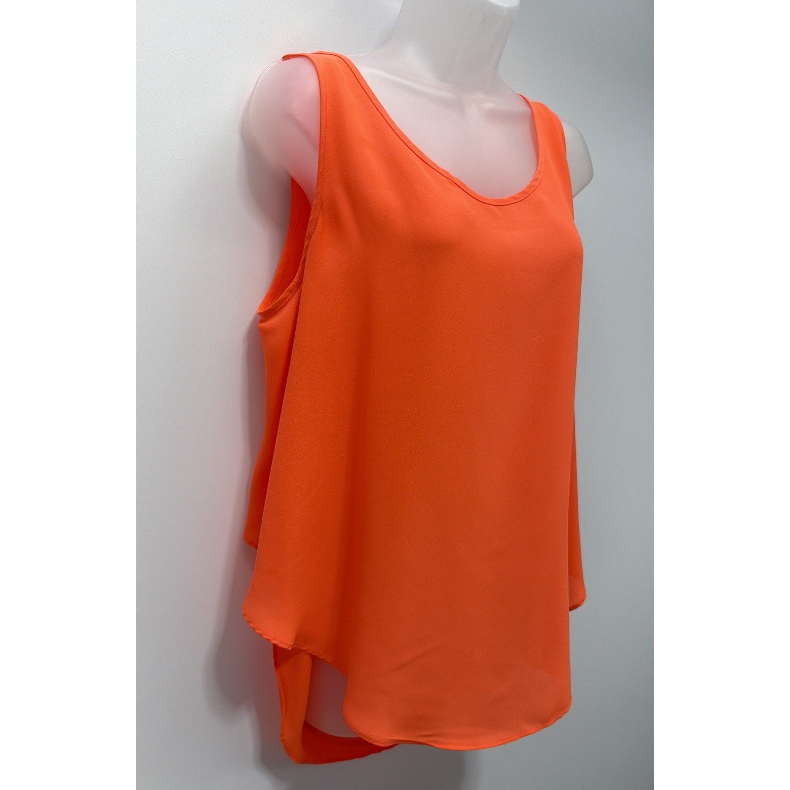 Banana Republic Orange Sleeveless Curve Hem Blouse Size Large