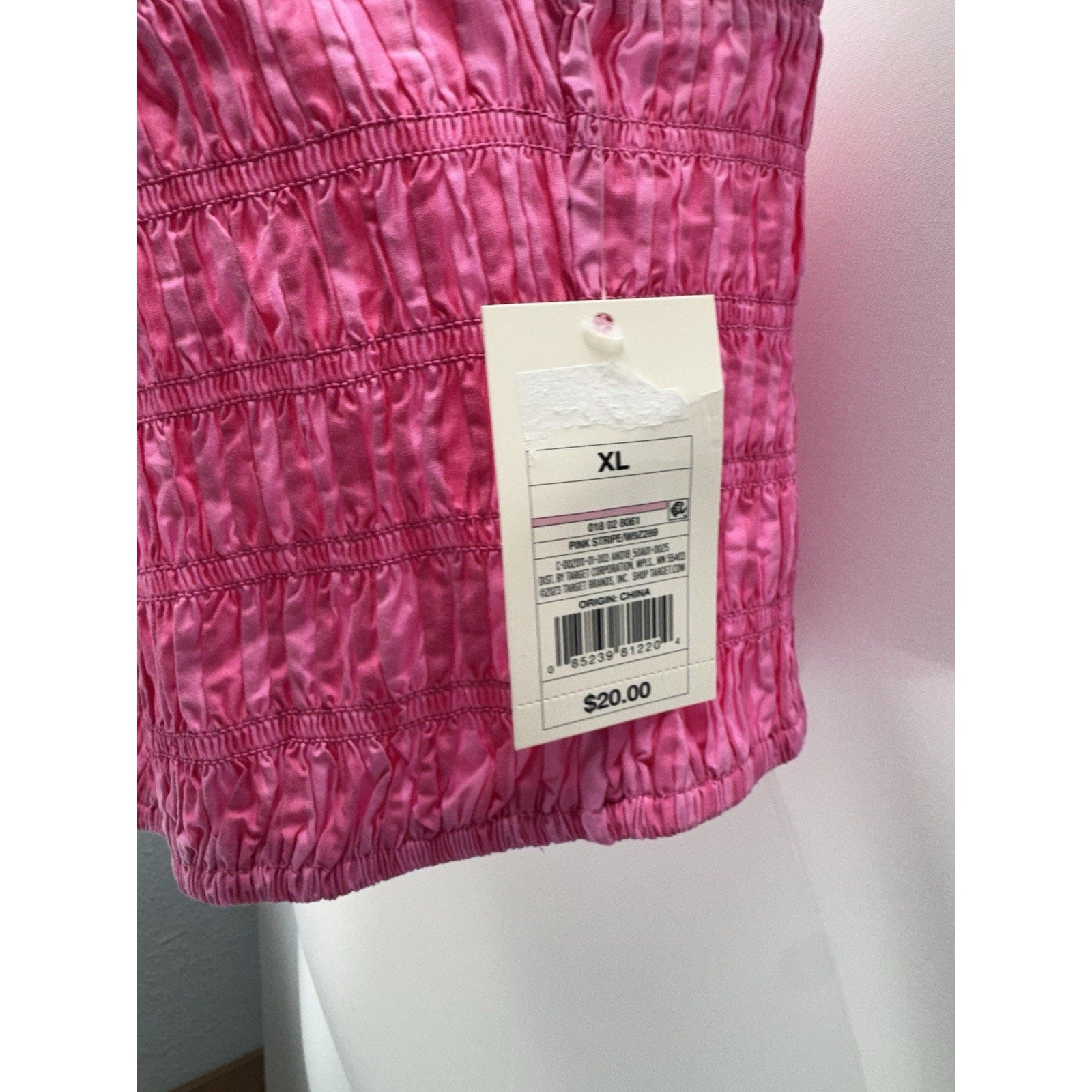 A New Day Pink Ruched Crop Top Spaghetti Straps Women's Size X-Large
