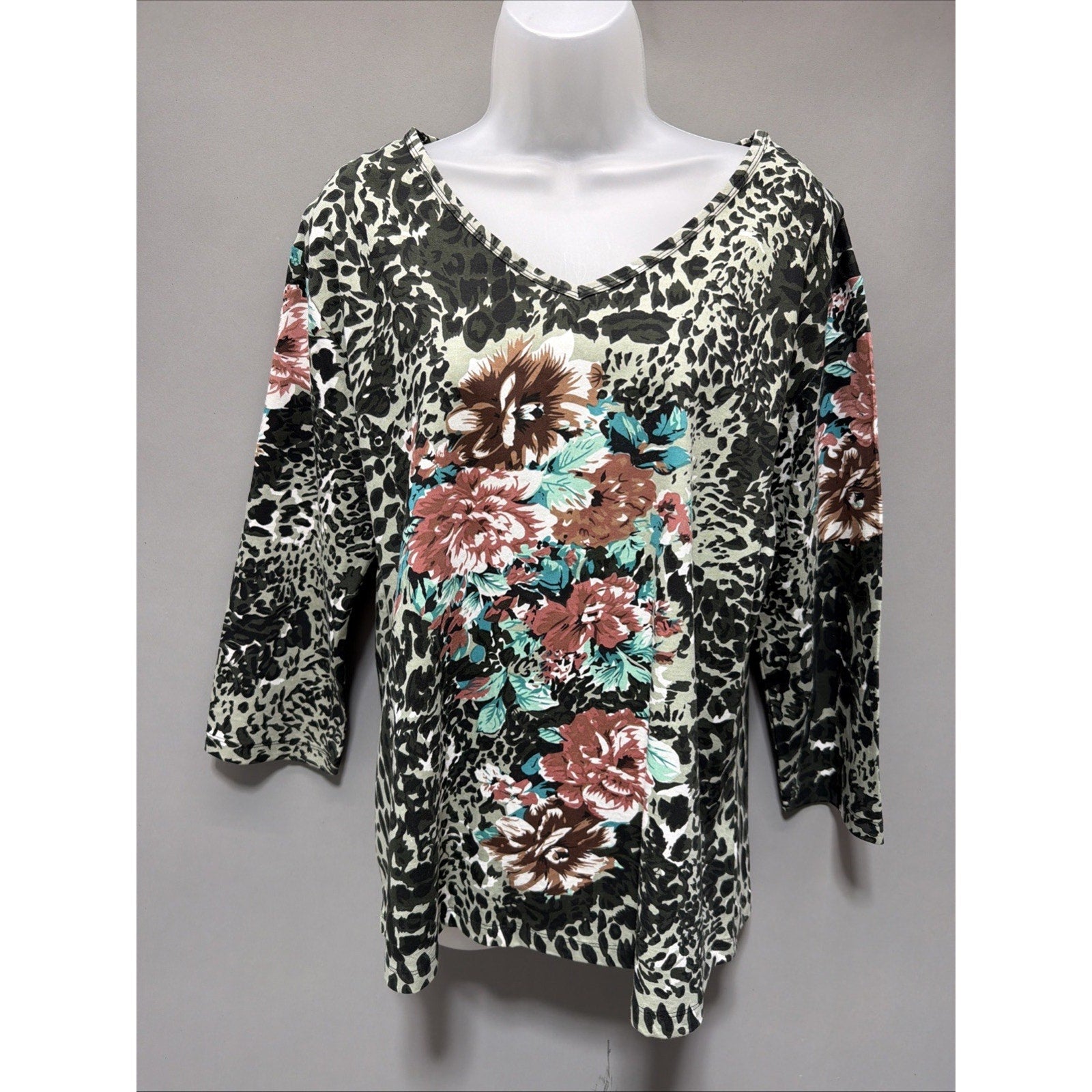 Vintage Keren Hart Womens Blouse Top L Multicolor Southwestern Art Studded New