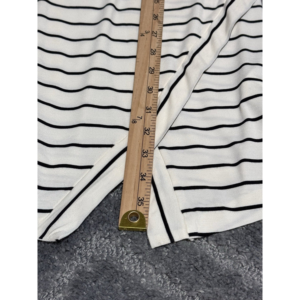 Kensie Women's Dress Striped White/Black Sleeveless Size Large New