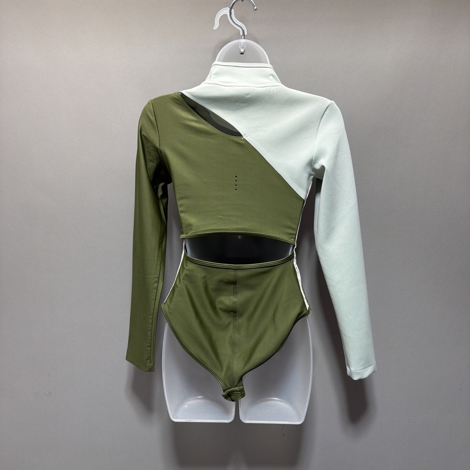 Nike Serena Williams Tennis Long Sleeve Bodysuit Olive Women's Size S DJ1144-326