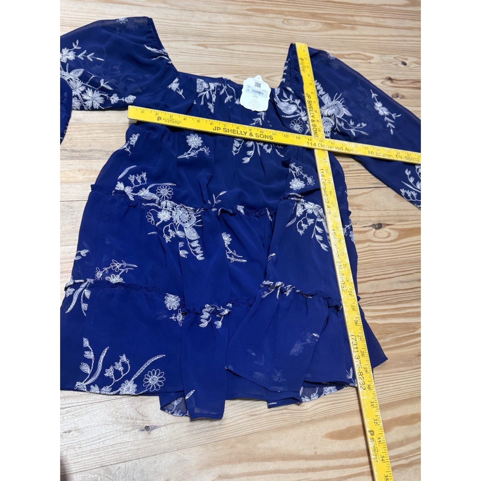 Alter’d State Embroidered Boho Hippy Long Sleeve Dress Women’s Size Medium NWT
