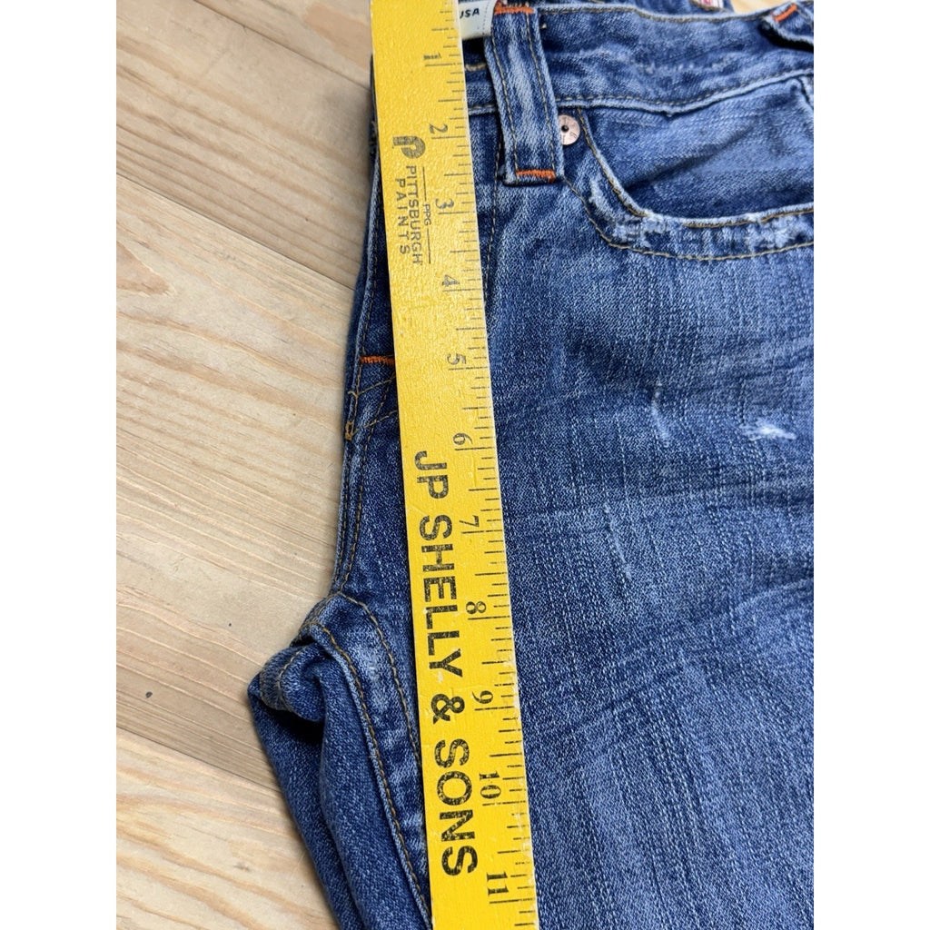 True Religion Low Rise Women’s Flare Blue Jeans Size 26 RN#112790 Made In USA