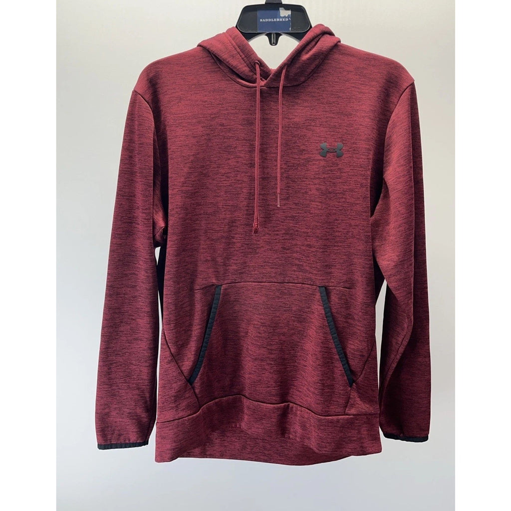 UNDER ARMOUR LOOSE PULLOVER HOODIE RED HEATHER SIZE S