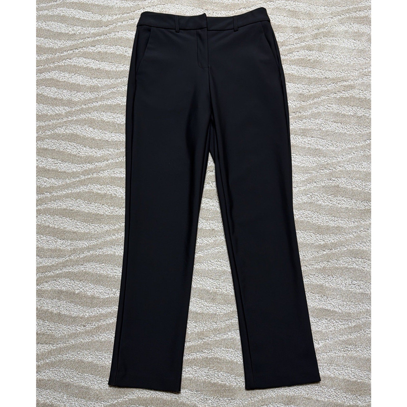 Christian Siriano New York Pants Womens 2 Black High Rise Straight Leg Stretch