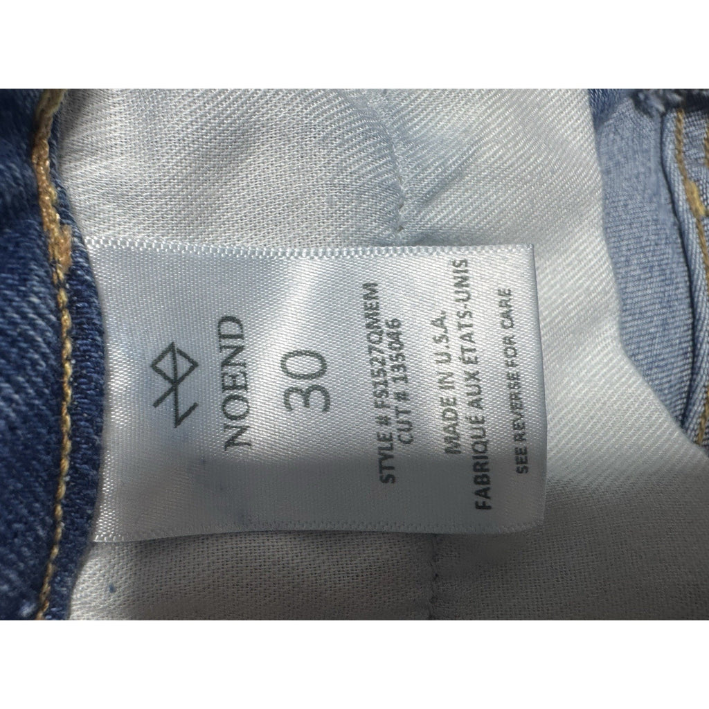 NOEND Denim Wide Leg Crop Jeans Women’s 30 Blue High Rise Distressed Stretch USA