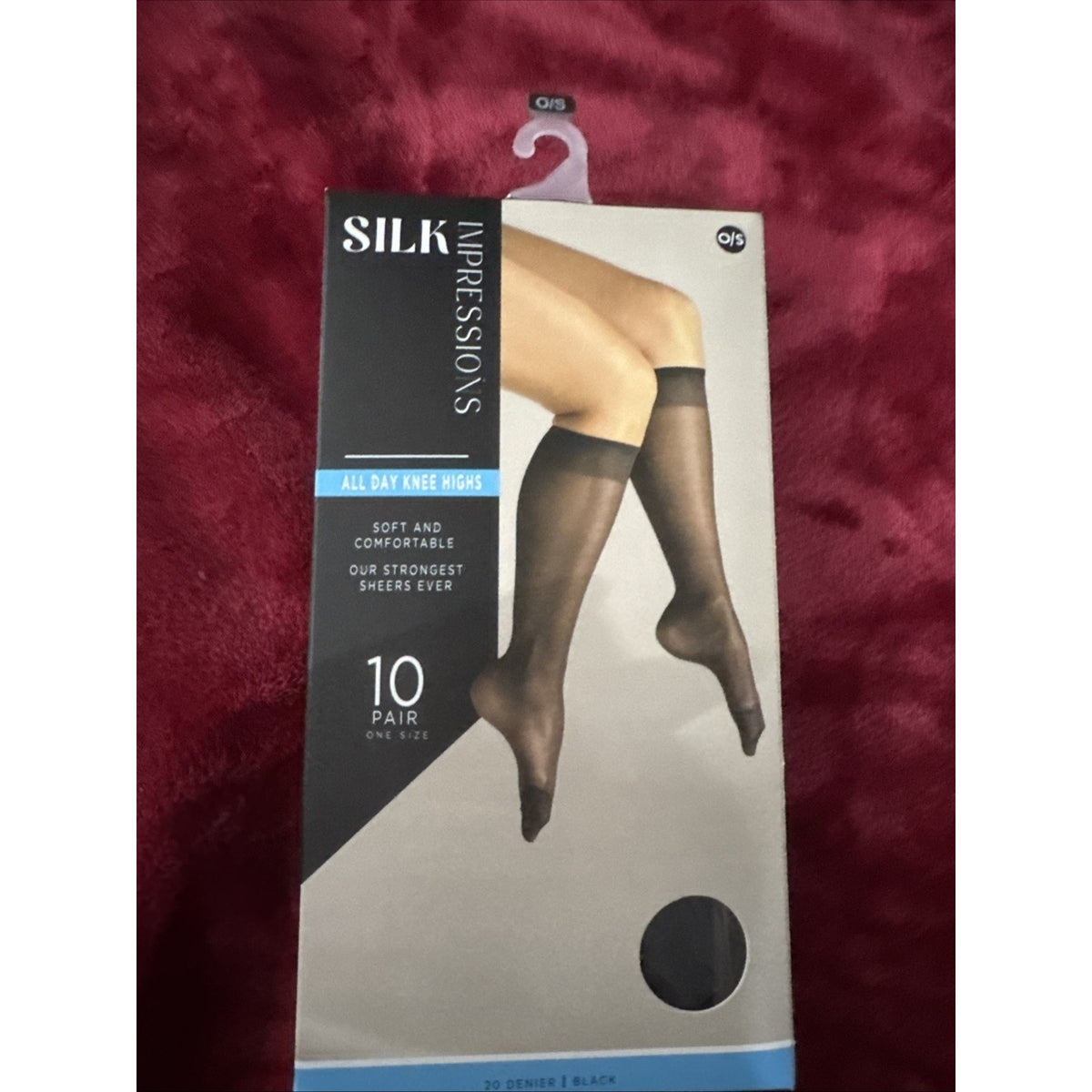 Silk Impressions All Day Knee Highs Stockings 10 Pair One Size Sheer Black NEW
