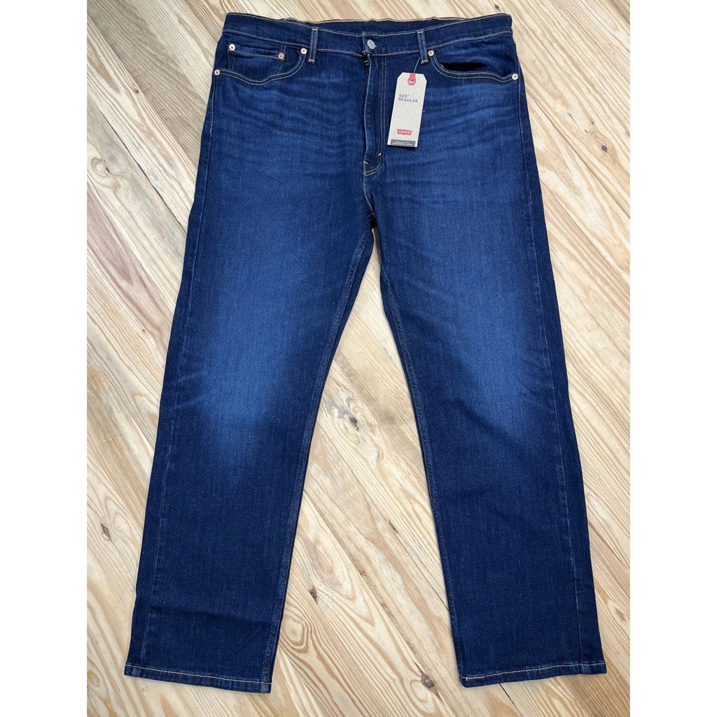 Levi's 505 Jeans Mens 40x30 Blue Denim Stretch Regular Fit Straight Leg NEW