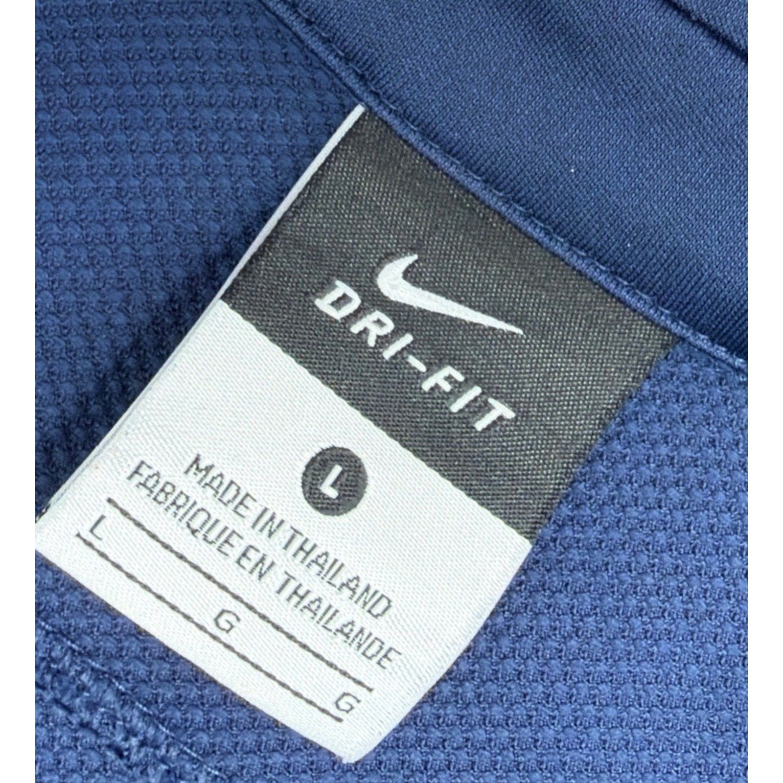Men's Nike Authentic Team Futbol Soccer Blue Polo Shirt Size L Logo Shield #61