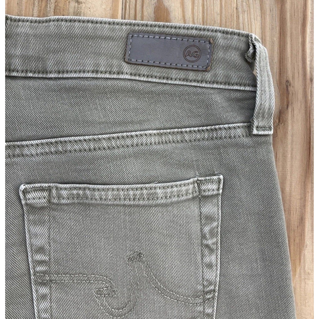 AG Adriano Goldschmied Women's Mari Crop high-rise Jeans, size 25x27, Olive