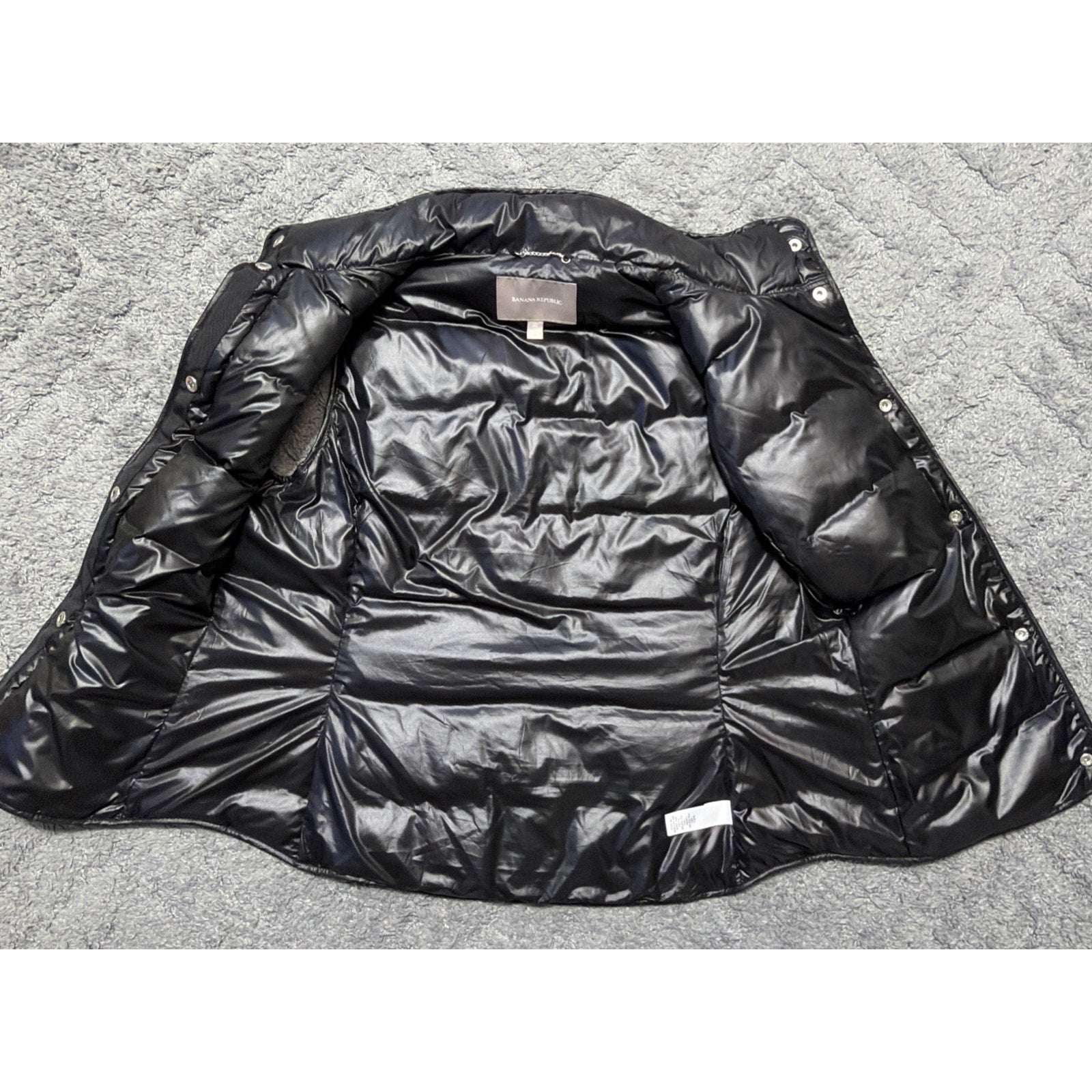 Banana Republic Womens XS Vest Houndstooth Plaid Down Insulated Puffer Jacket