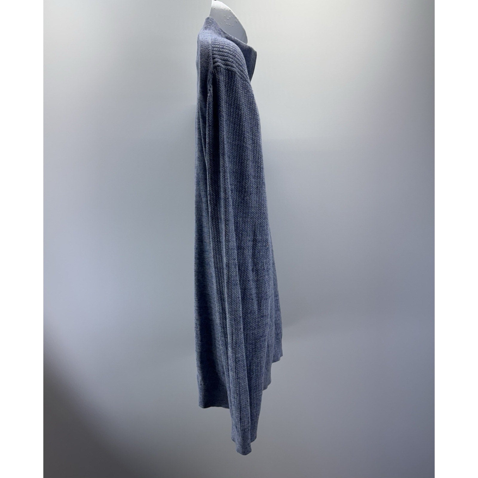 TASSO ELBA 1/4 zip Pullover Knit Sweater Zipper Tab Blue Gray Men’s Size XXL