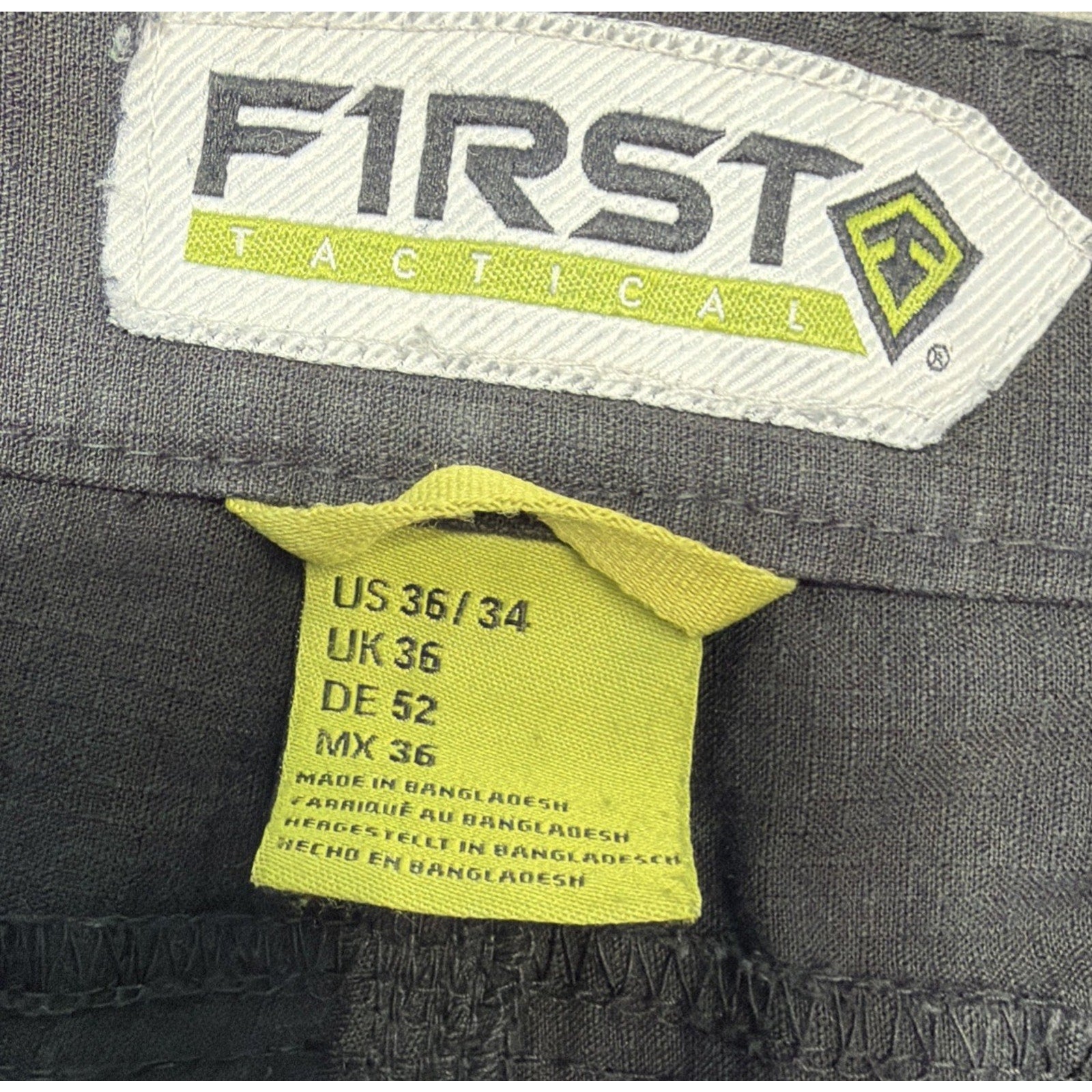 First Tactical V2 Pants Size 36x34 Black Ripstop Fabric Cargo Pockets Outdoors