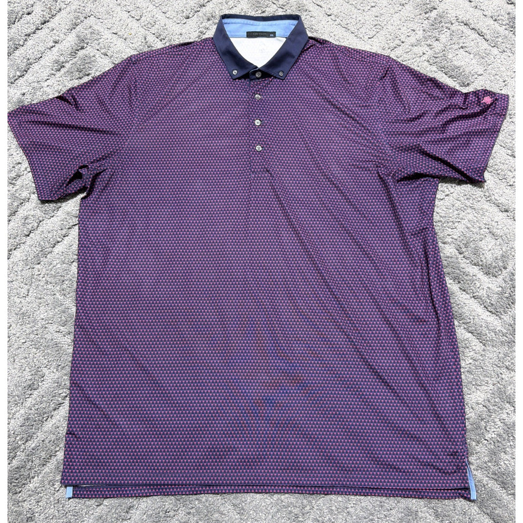 Greyson Performance Golf Polo Shirt Purple Men's XXL Stretch