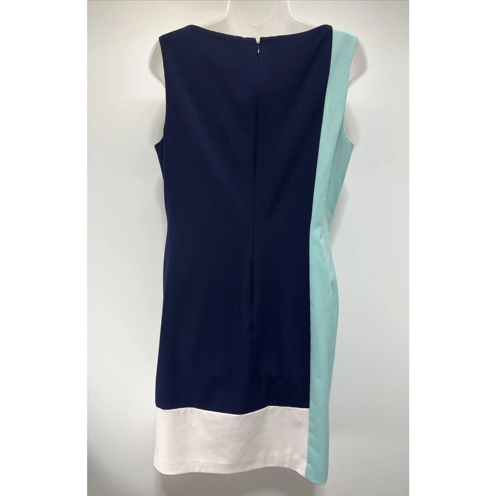 LAUREN RALPH LAUREN Sleeveless Color Block Shift Dress Women's 12 Lined Zipper
