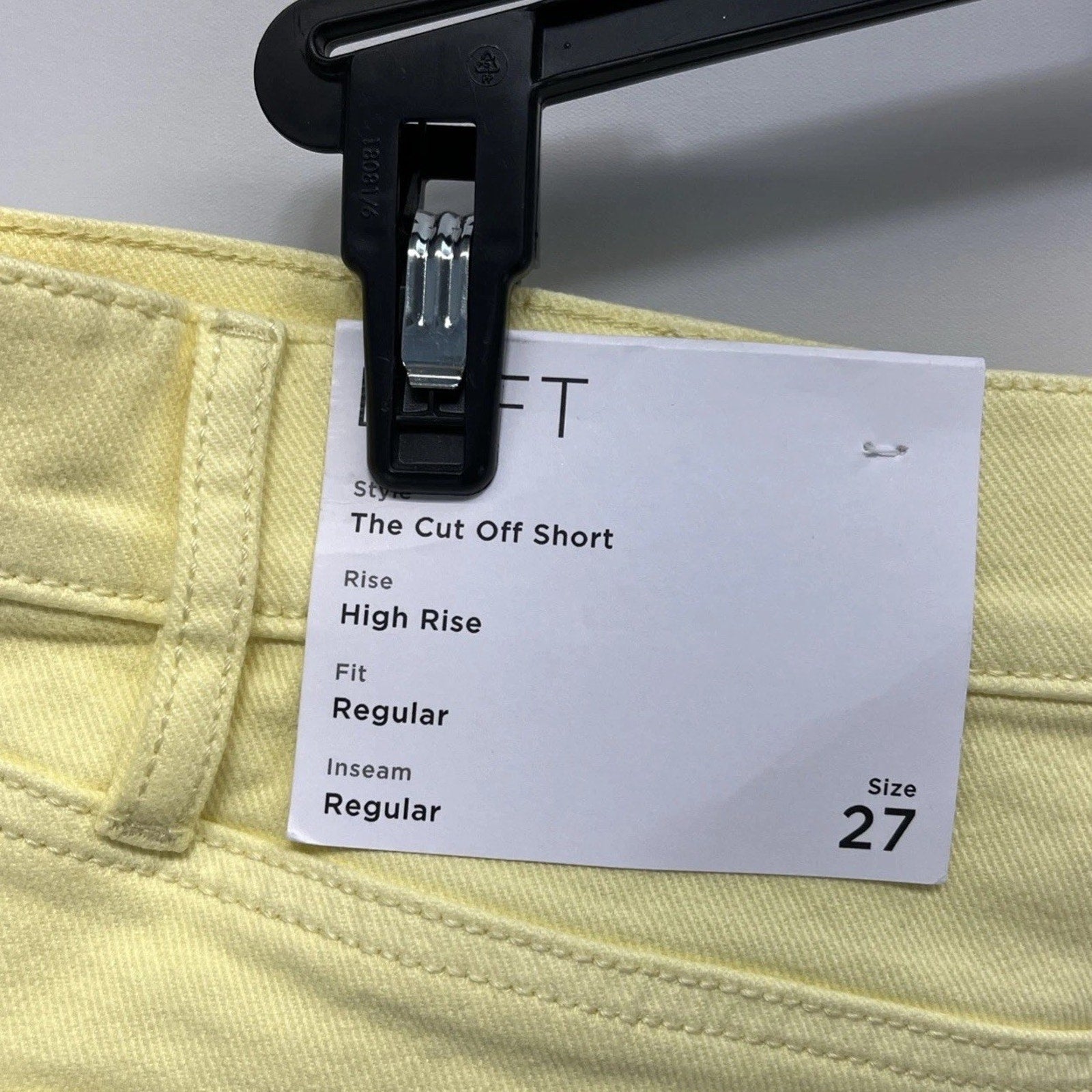LOFT The Cut Off Short Yellow Denim High Rise 4" Inseam Cotton Stretch NWT Sz 27