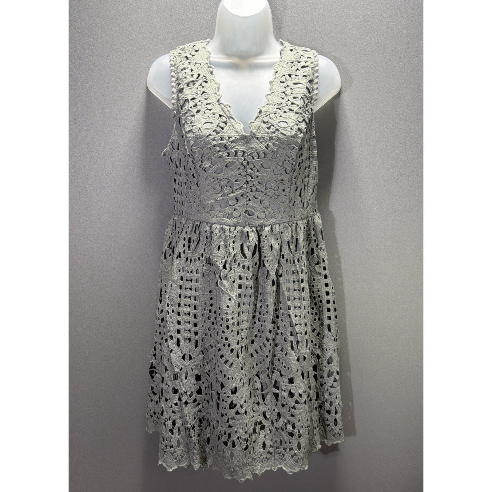 Altar'd State Gray Grey Lace Dress Size Medium - Beautiful!