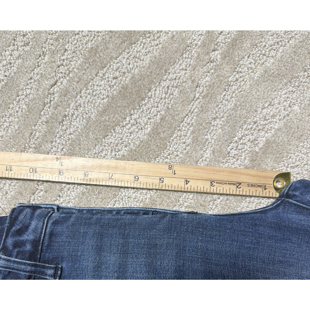 KanCan Jeans Womens 7/27 High Rise Skinny Button Fly Distressed Raw Hem Blue