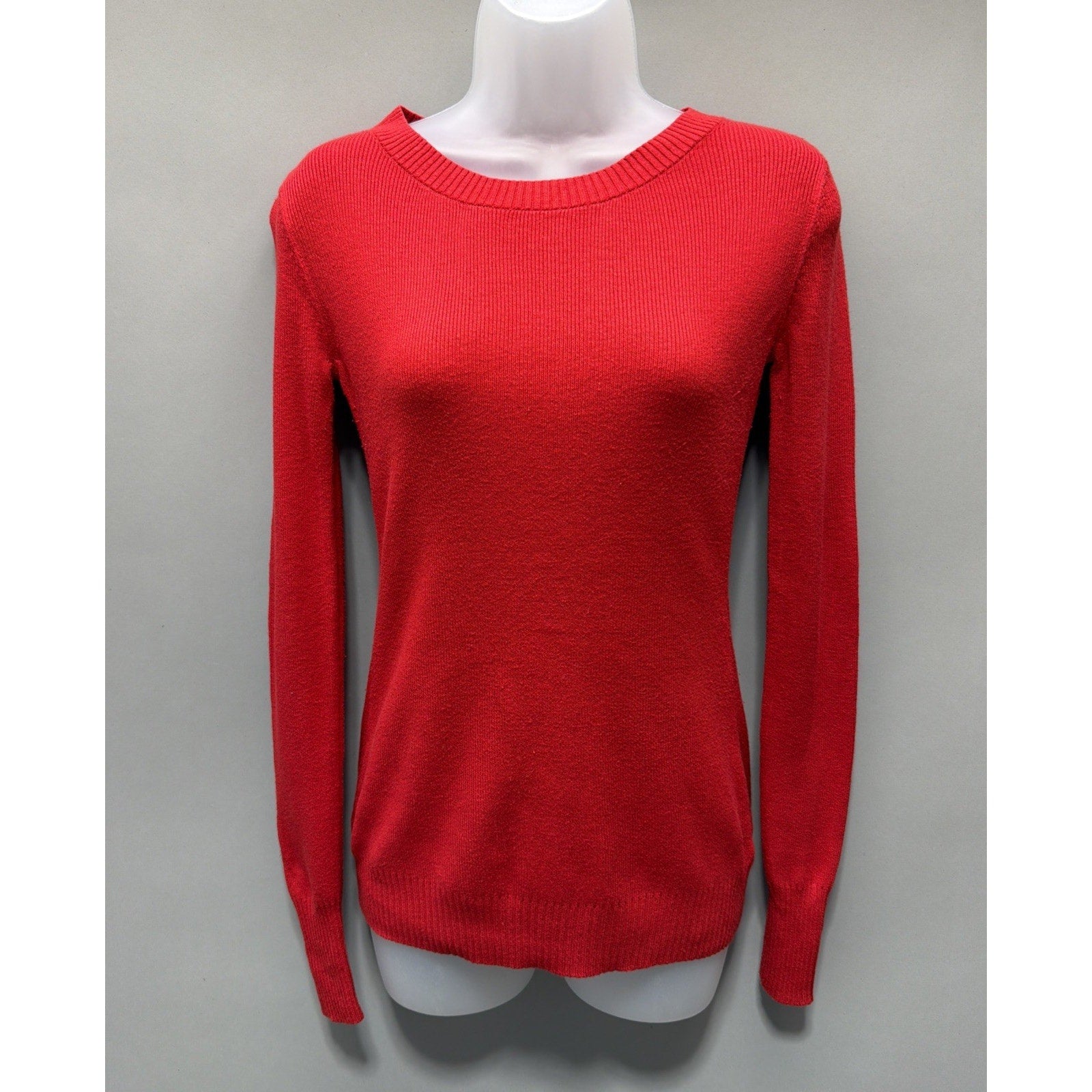 Express Womens Sweater Size S Red Long Sleeve Pullover Minimalist