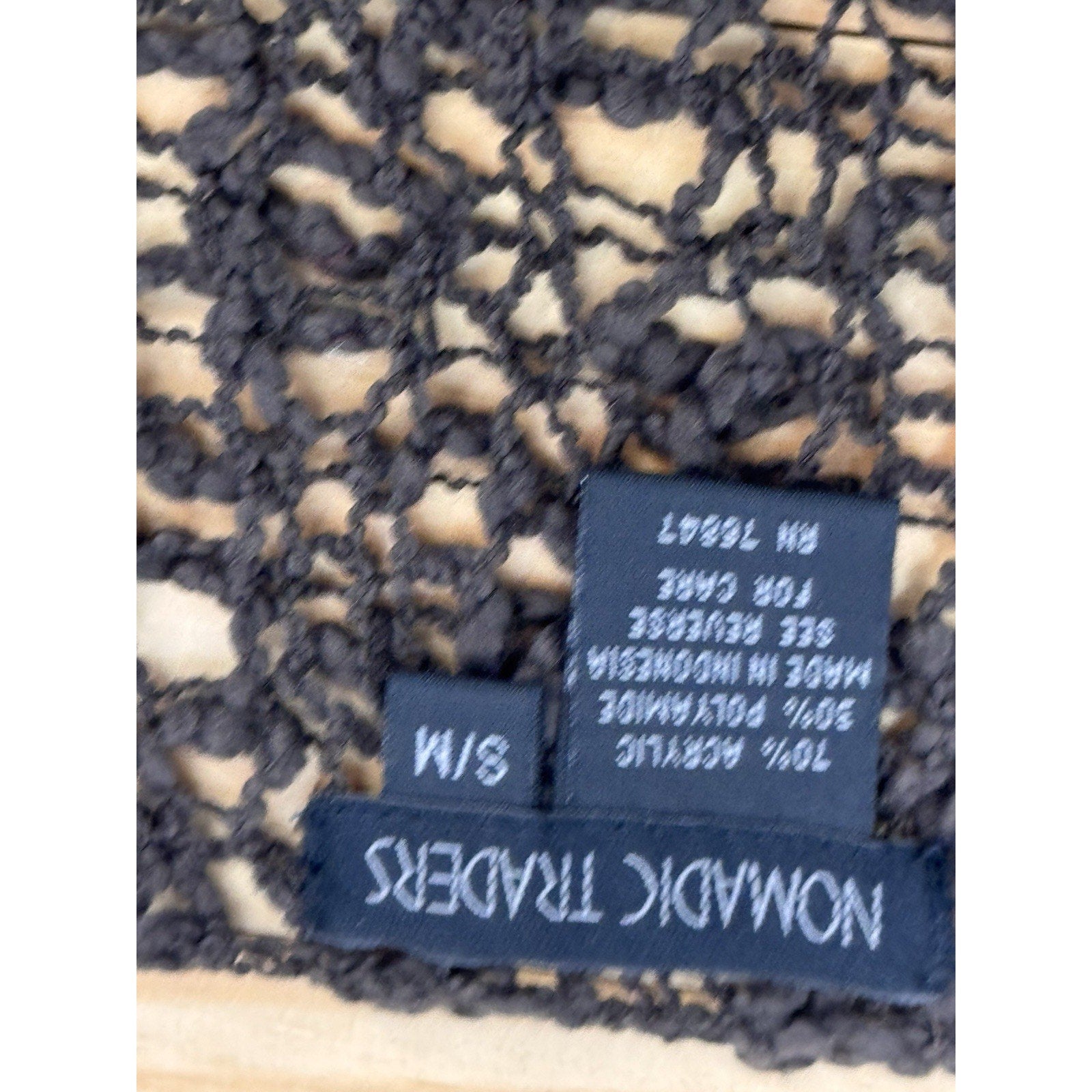 Nomadic Traders Women's Loose Knit Brown Sweater Boho Bohemian Size S/M