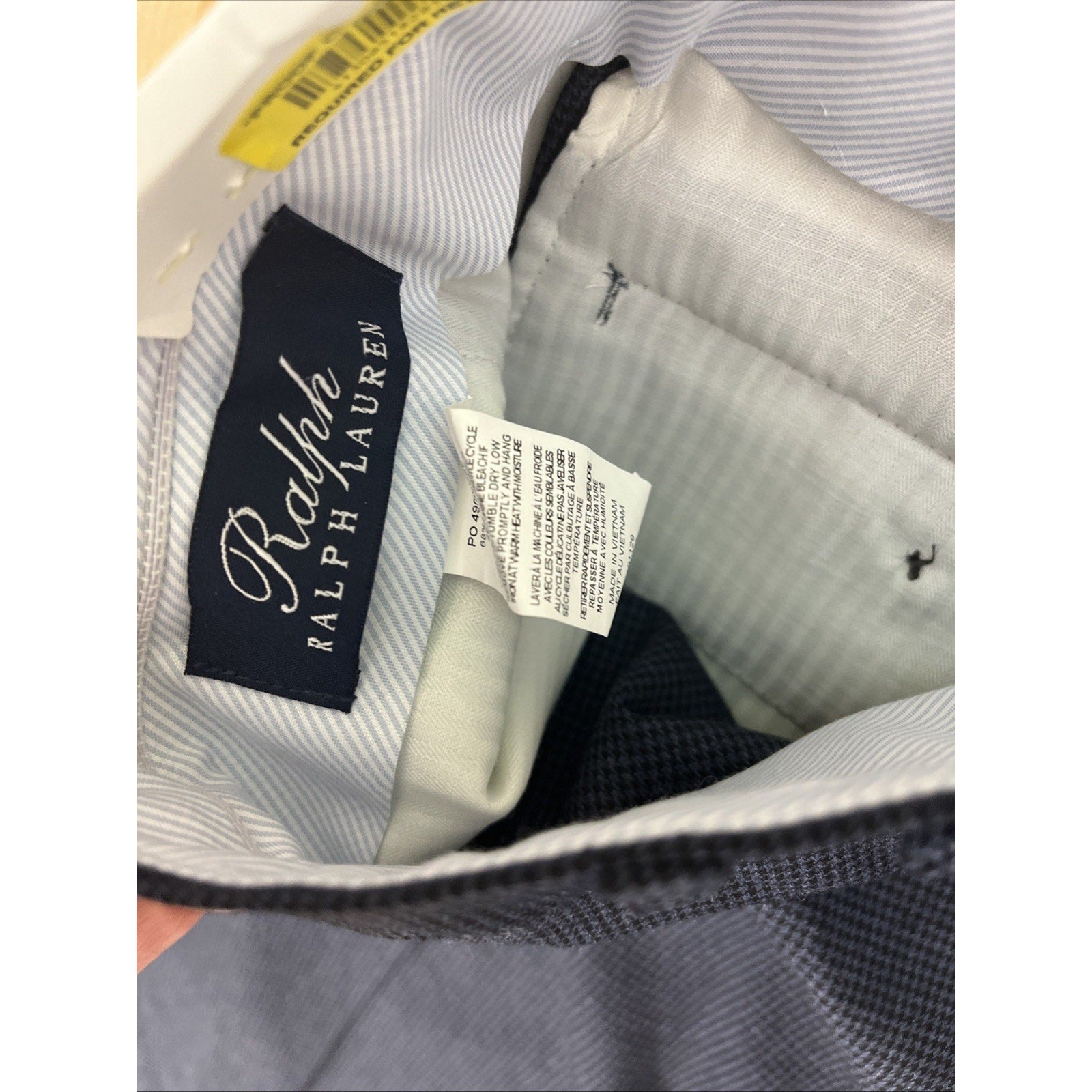 Ralph Lauren The Comfort Flex Pant Men's 42x30 Flat Front Navy Plaid Casual NWT