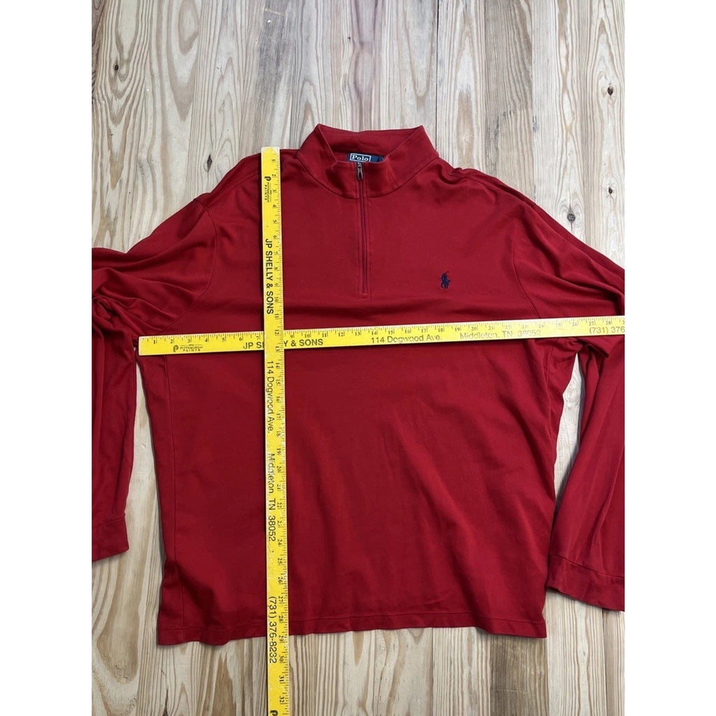 Polo by Ralph Lauren sweatshirt sweater men's XXL red 1/4 zip cotton
