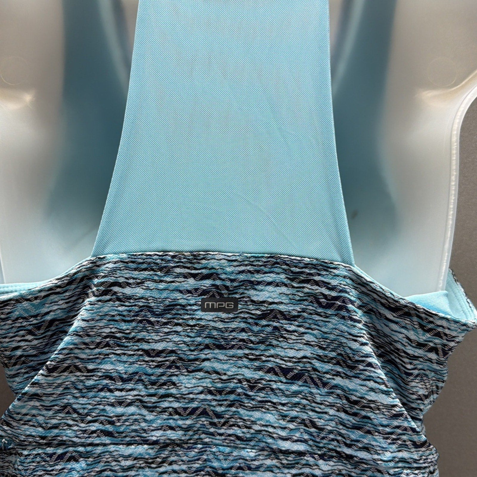 MPG Sport Racerback Active Dress Medium Blue Aqua Chevron Tennis Golf Excellent