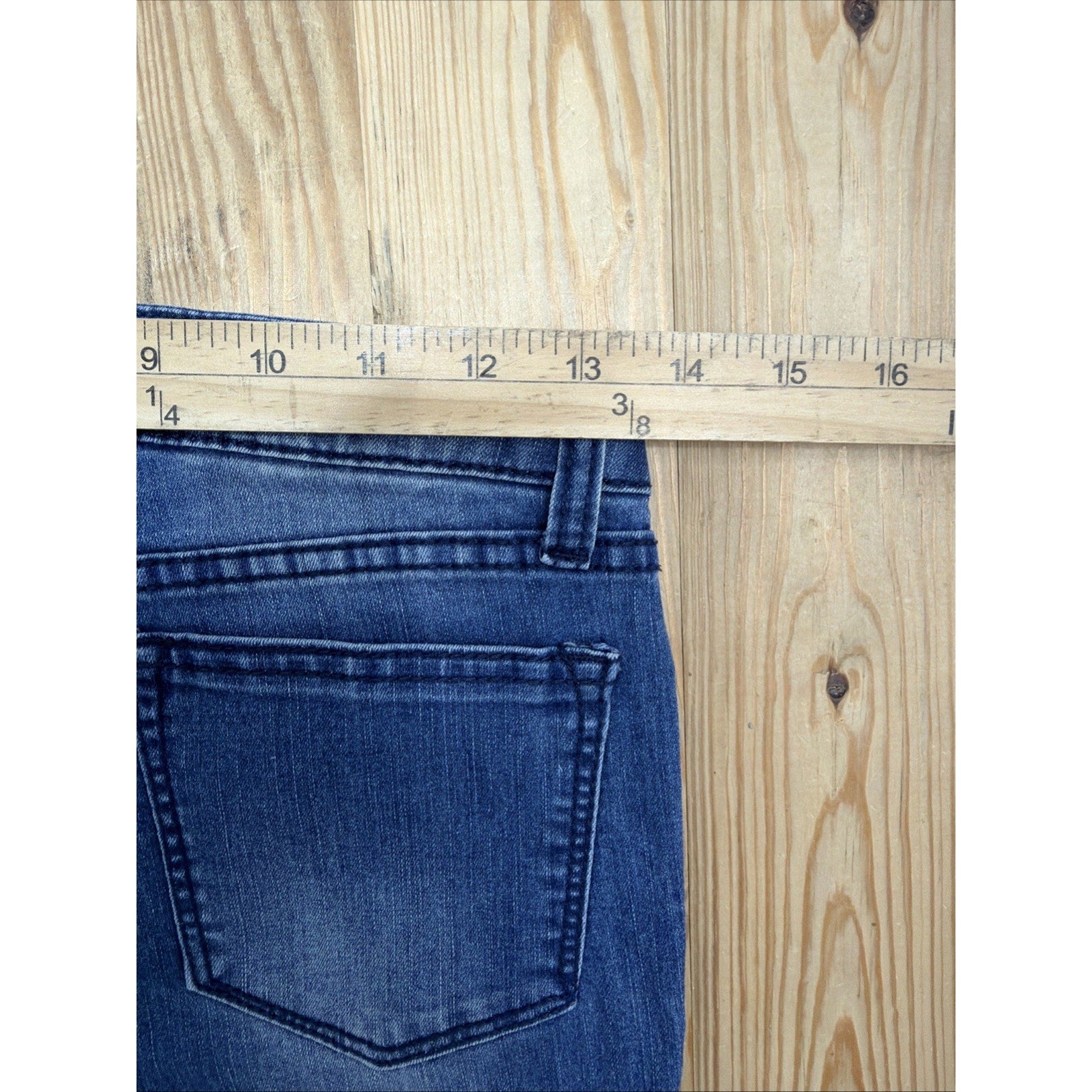 Vigoss Jeans Size 14 27x28.5 Blue Med Wash Butterfly Sequin The Jagger Skinny