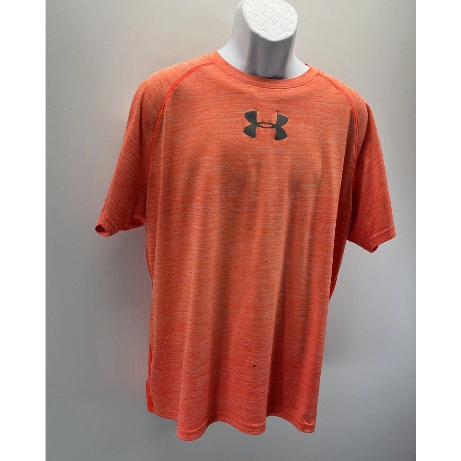 Under Armour Men's Fitted Heat Gear T Shirt Bright Tangerine Orange 2XL