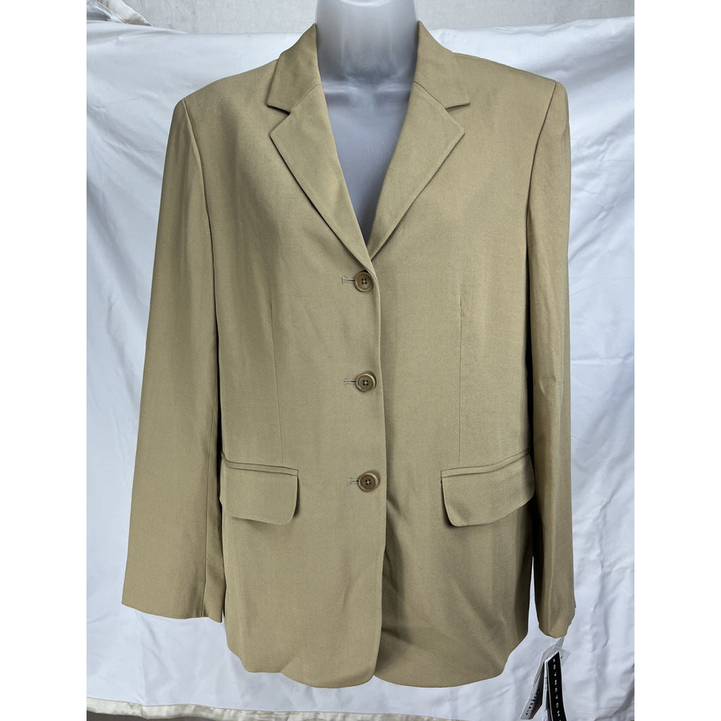 NWT RALPH LAUREN WOMENS Wool Blend Stretch JACKET BLAZER SUIT size 10 BEIGE TAN