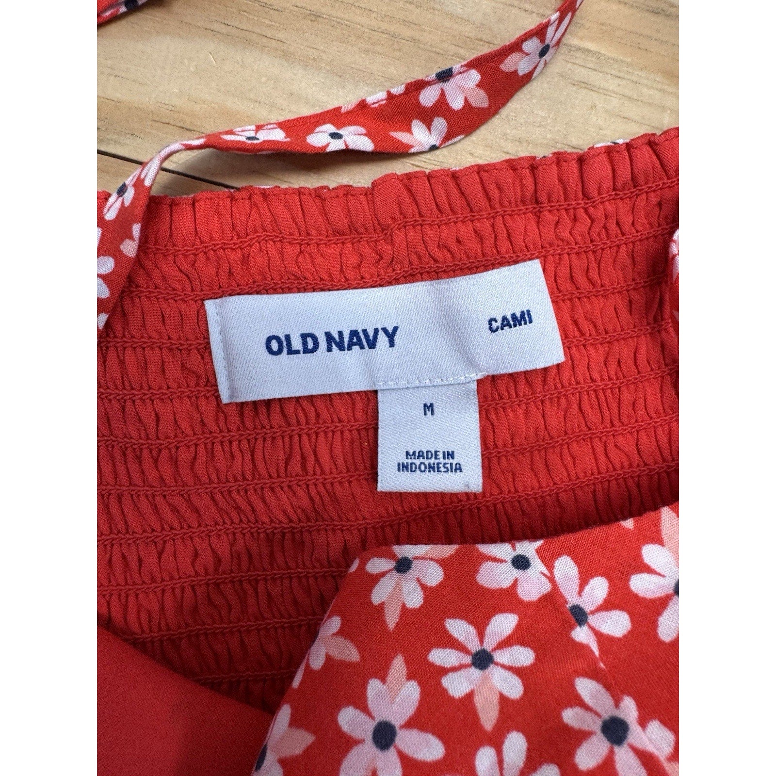 Old Navy Women's Red White Floral Print Fit Flare Midi Sundress Size S NEW