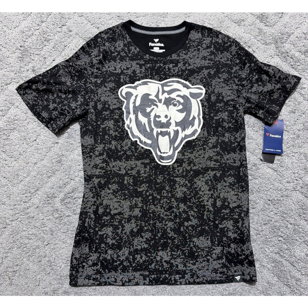 Chicago Bears Shirt Men's M Black Gray Screen Print by Fanatics NWT