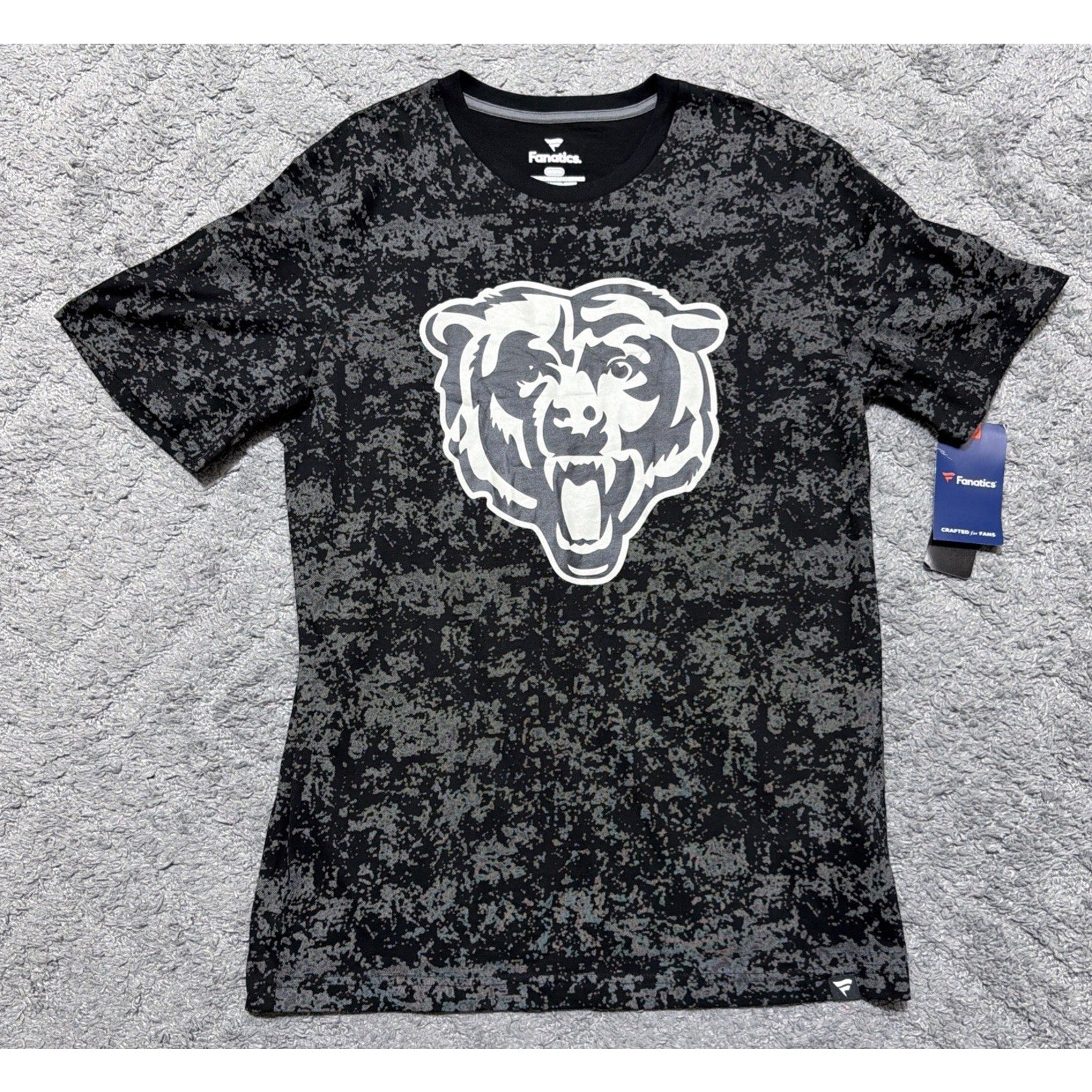 Chicago Bears Shirt Men's M Black Gray Screen Print by Fanatics NWT