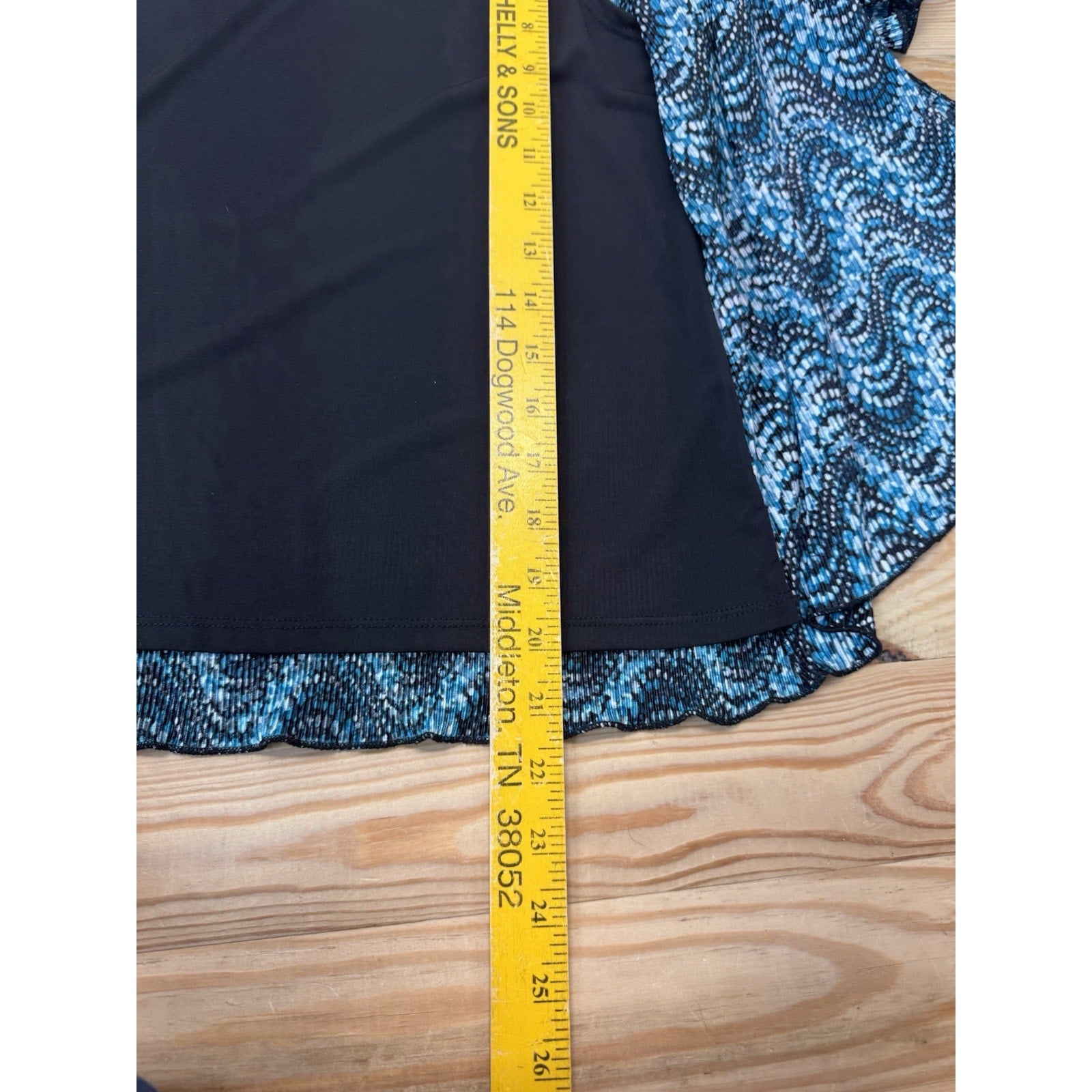 Notations Shirt Women’s Petite S Short Sleeve Layered Cardigan Tank Teal Black