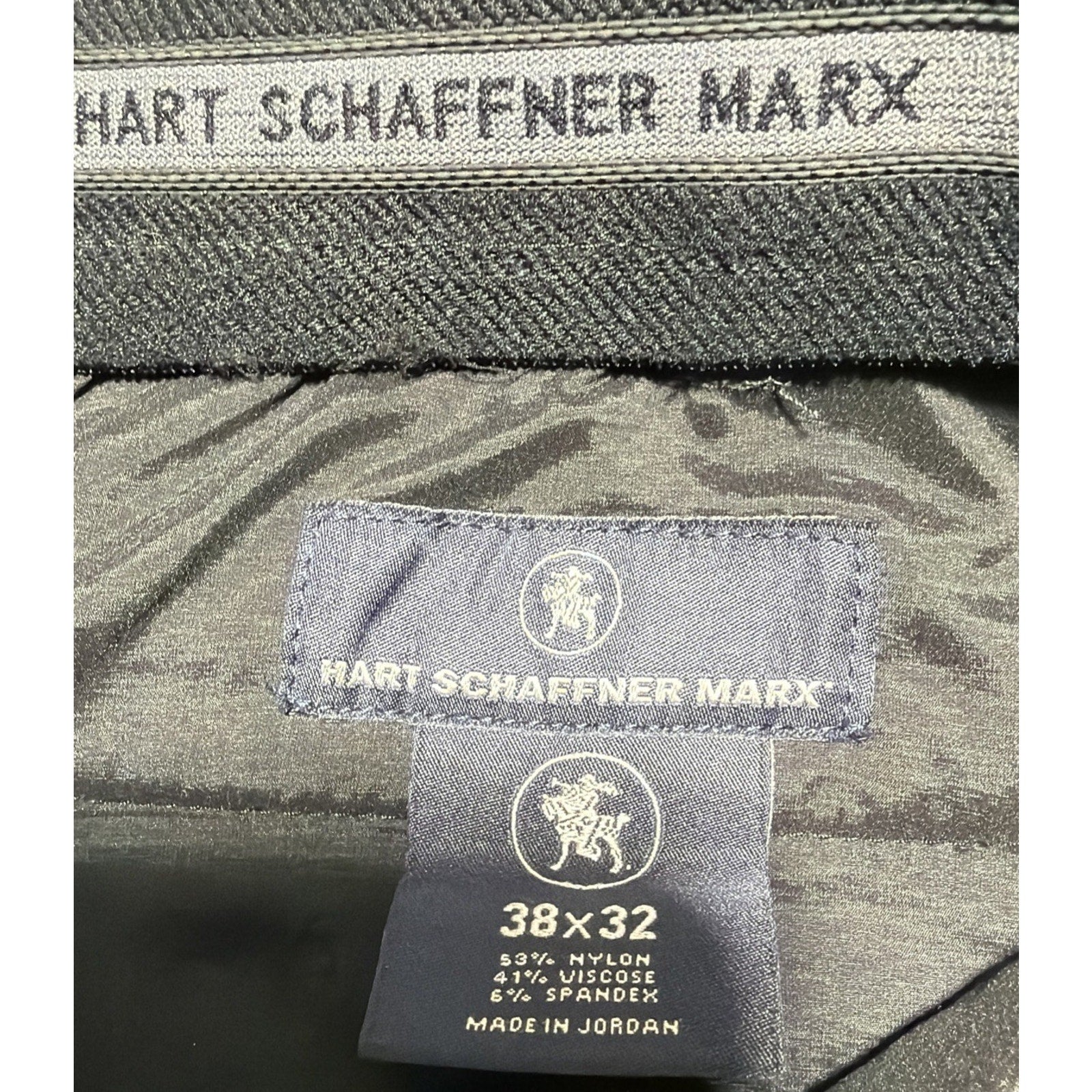 Hart Schaffner Marx Dress Pants Mens 38x32 Stretch Viscose Nylon Blend