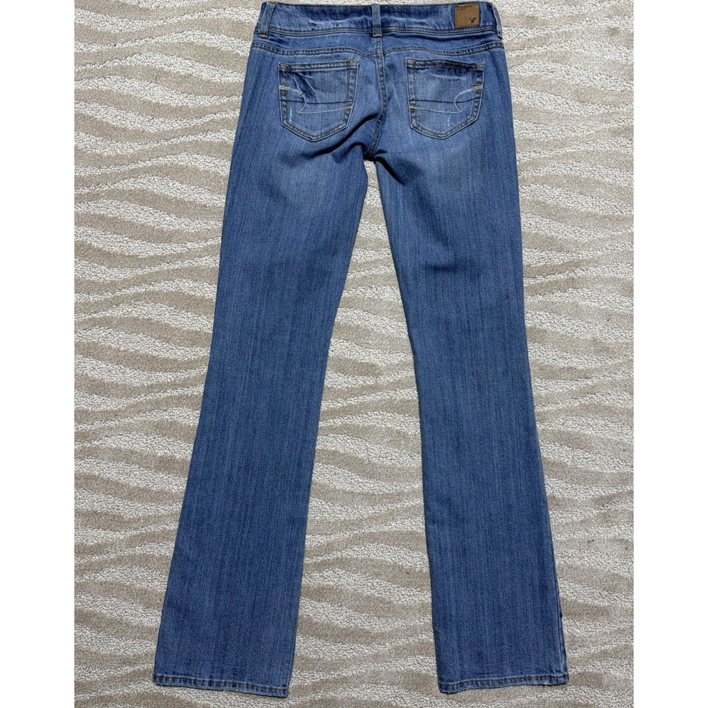 American Eagle Y2K Low Rise Slim Boot Jeans Womens 2 Long Blue Denim 29x34