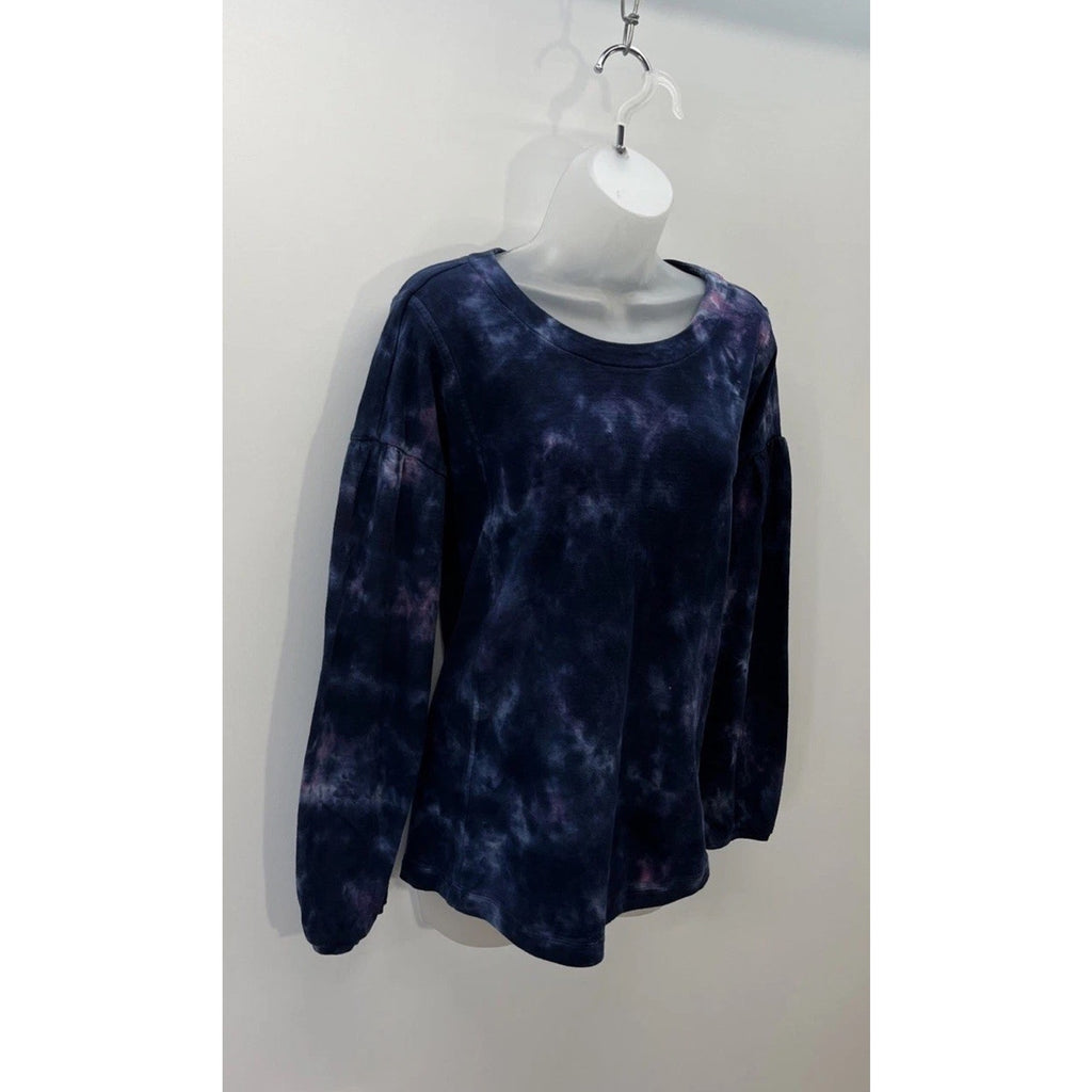 J. Jill Womens Navy Purple Tie-Dye 100% cotton Sweatshirt size Medium casual