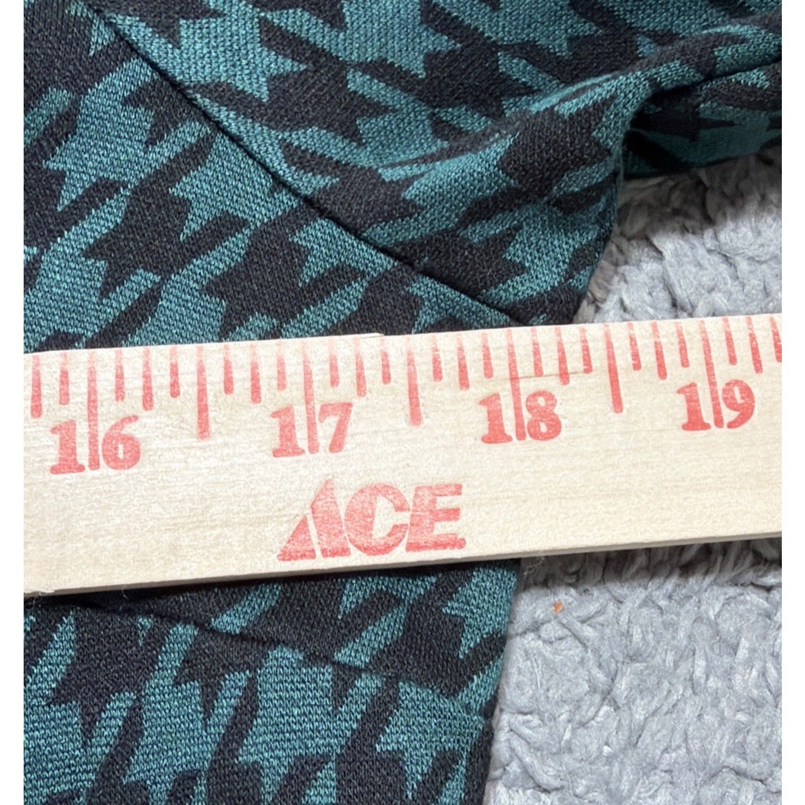 Women’s Loft Teal & Black Houndstooth Flounce Swing Dress, Size Small