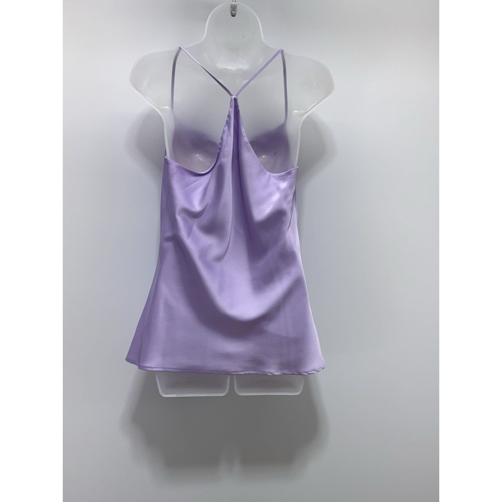 Express Cowl Neck Cami Shiny Silky Sleeveless Tank Spaghetti Straps Women’s M