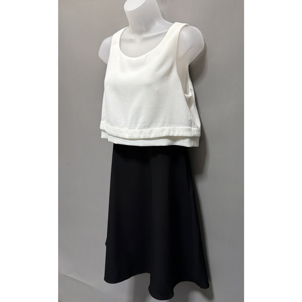 The Limited Colorblock Fit & Flare Dress Women’s Size 4 Black White Sleeveless