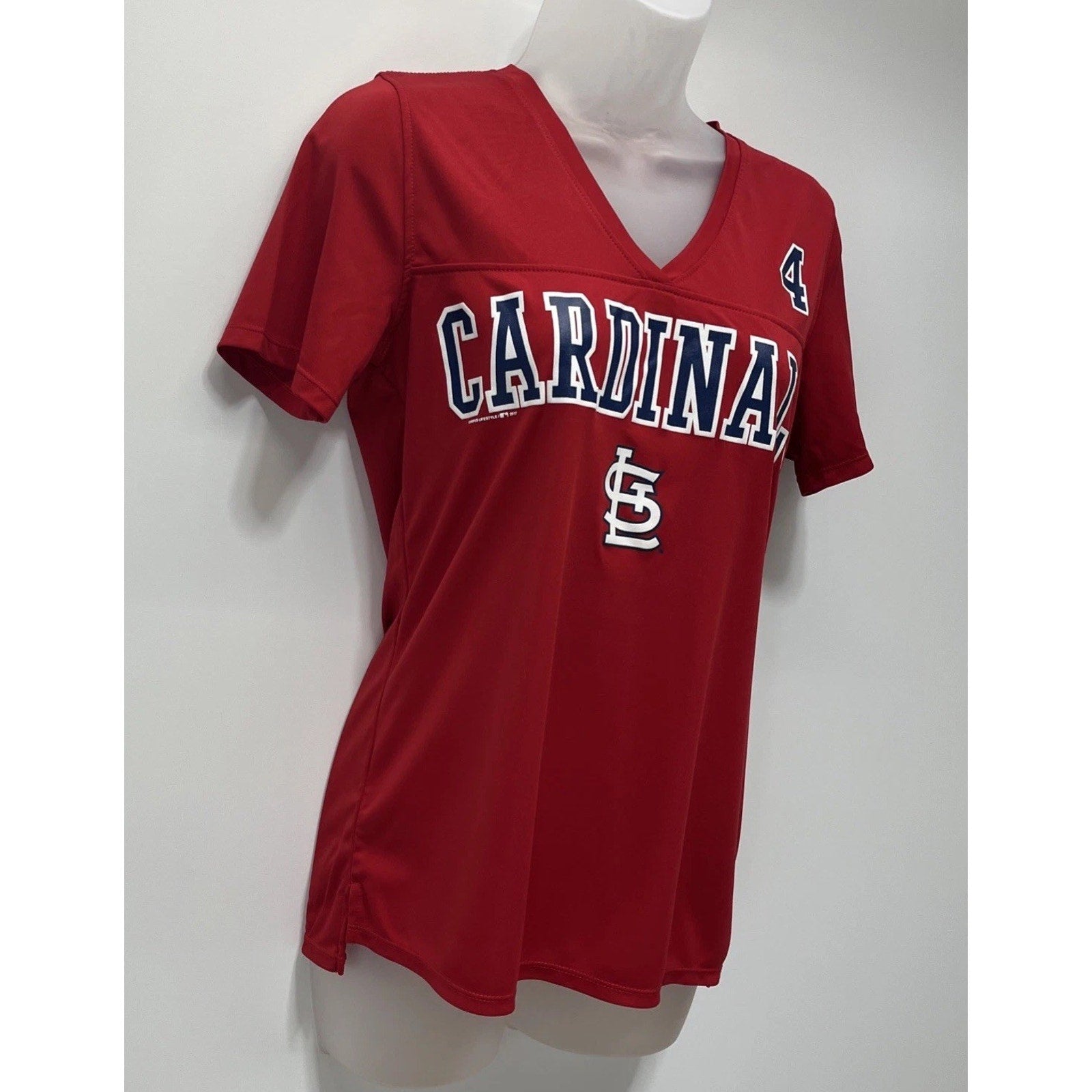 MLB Genuine Merch. Womens Red Cardinals #4 Yadier Molina T-Shirt jersey Size M