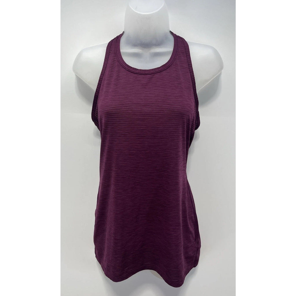 Athleta Shadow Stripe Racerback High Neck Chi Tank Size XS Purple Lightweight