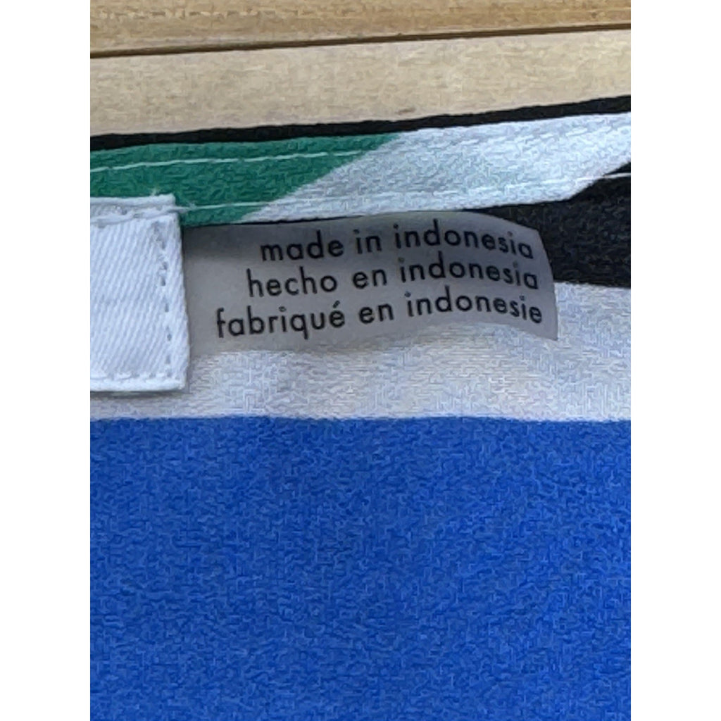 CALVIN KLEIN Blue Black Green Striped Blouse Women’s Size Large