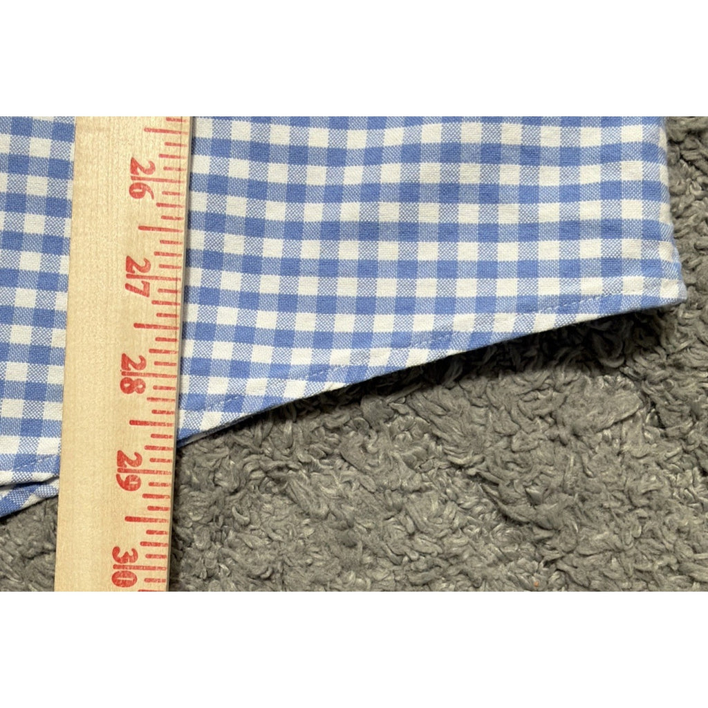 Men's Med Ralph Lauren Blue Plaid Long Sleeve Button Down Shirt