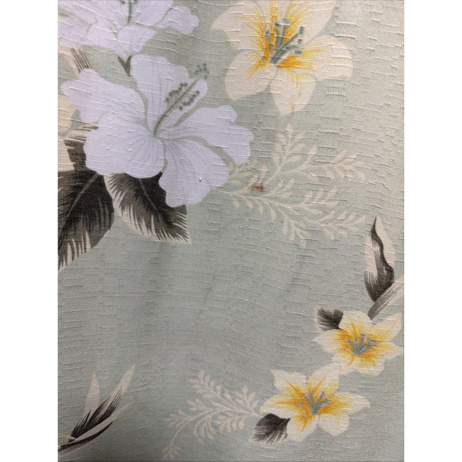 Original Island Sport Hawaiian Shirt Floral Green Yellow Size XL Rayon