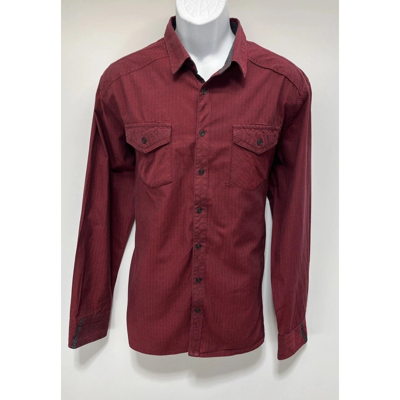 Buckle J. B. Holt “The Lincoln “ Men's Red Striped Long Sleeve Button Up Shirt L
