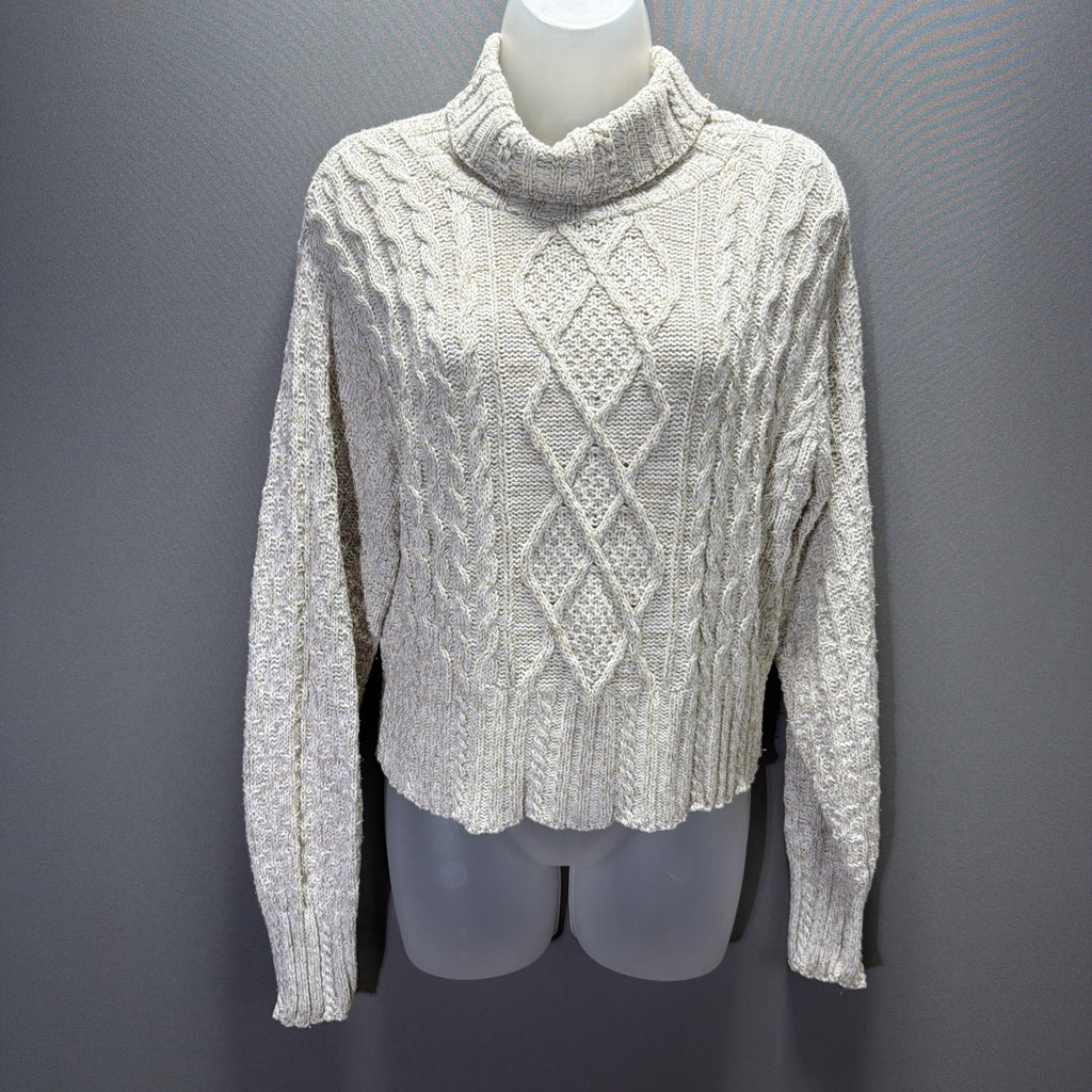 Vintage 80s 955 Originals Turtleneck Sweater Women's Small Preppy Cable Knit